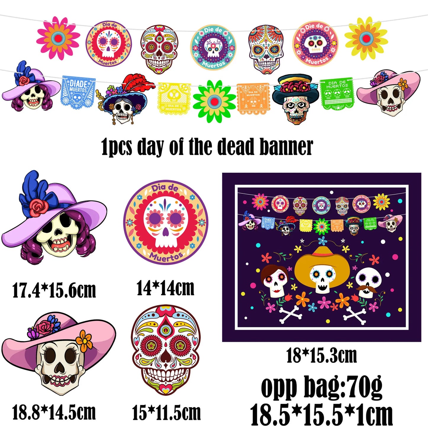 1set Day of The Dead Balloons Dia DE Los Muertos Party Decoration Skull Latex Balloons Mexican Festival Party Decor Supplies