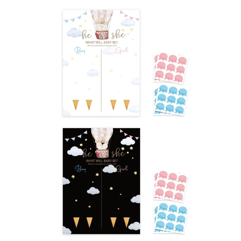 M5TF Gender Reveal Party Baby Gender Reveal Poster with 36pcs Boy and Girl Stickers