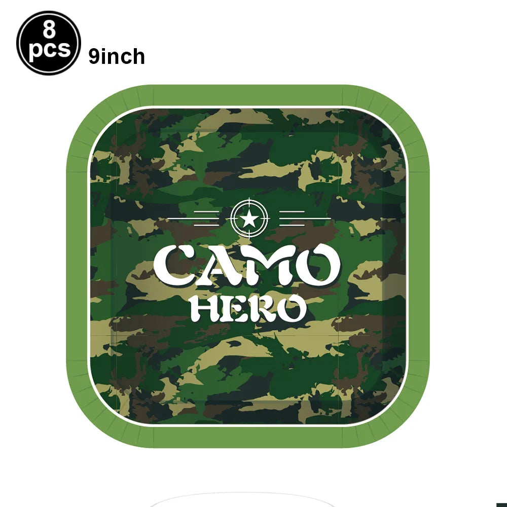 Camouflage Birthday Party Tank Cake Topper Happy Birthday Sign Cake Decor Soldier Camouflage Army Military Birthday Party Decors