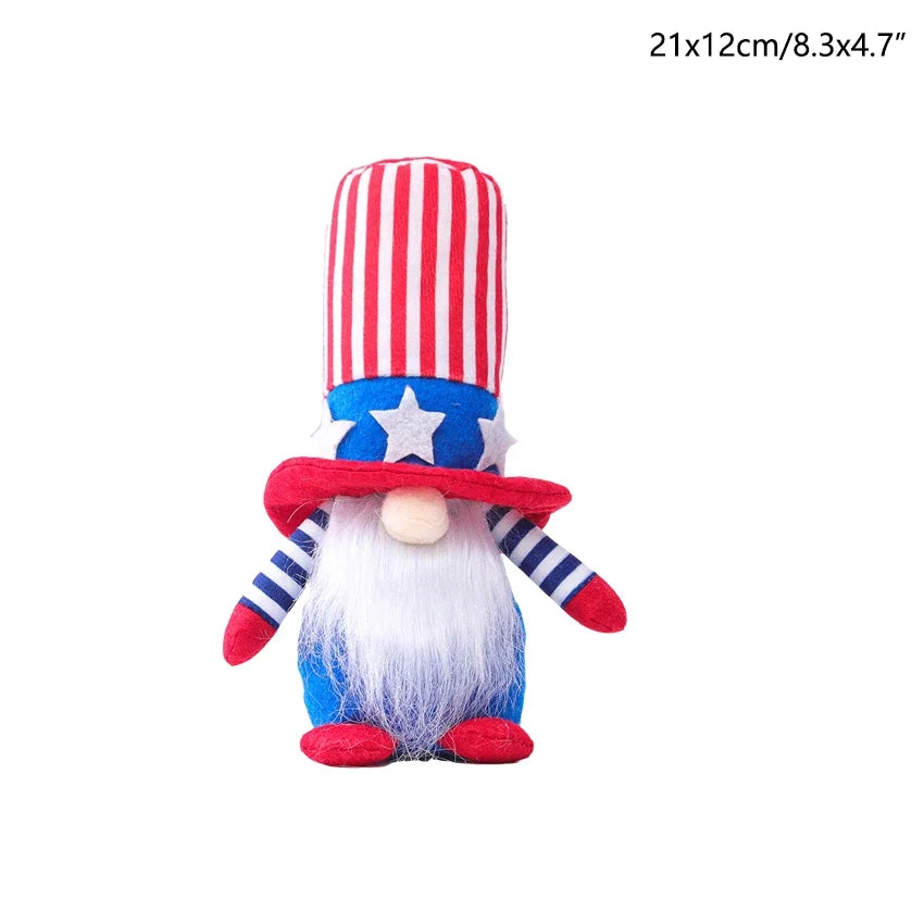 16 Styles American Independence Day Decoration Gnome Doll Patriotic Veterans Day Plush Gnome Doll 4th of July Decor Easter Gnome