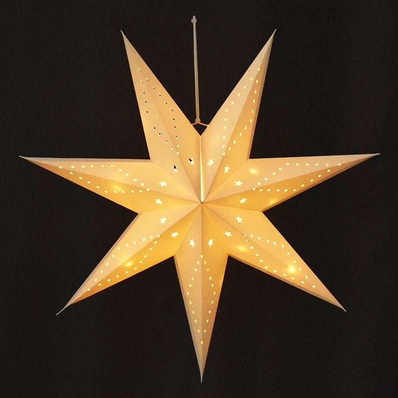 Hollow Star Hanging Pendant Eid Mubarak Ramadan Kareem Decoration Lantern 2024 Islamic Muslim Party Supplies Christmas Birthday