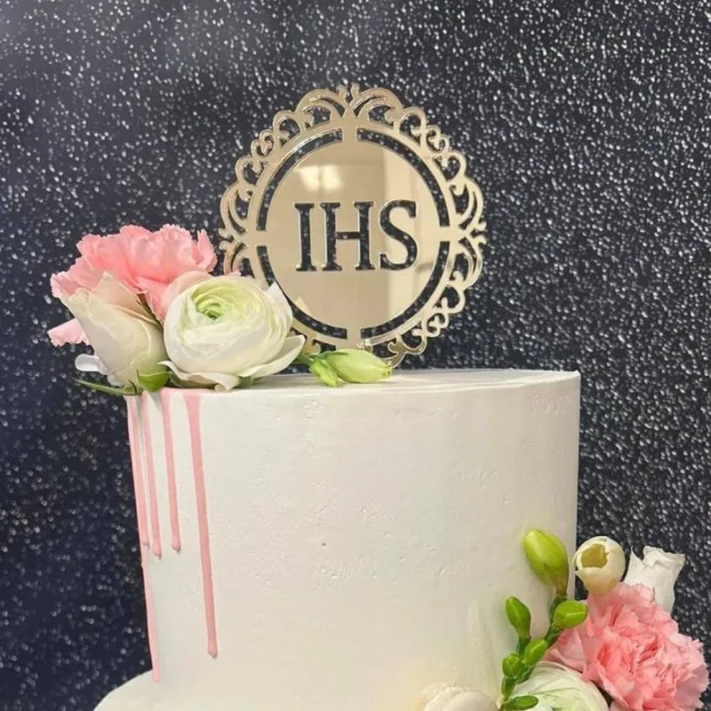 IHS Baptism First Communion Cake Decorations Christening Peace Dove Cake Topper for Communion Party Supplies Cake Decorations