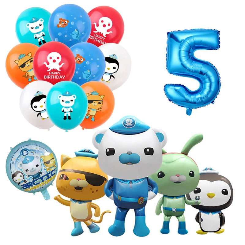 The Octonauts Birthday Party Decoration Disposable Paper Plate Ocean Captain Pirate Penguin Kids Barnacles Peso Suppies Balloons