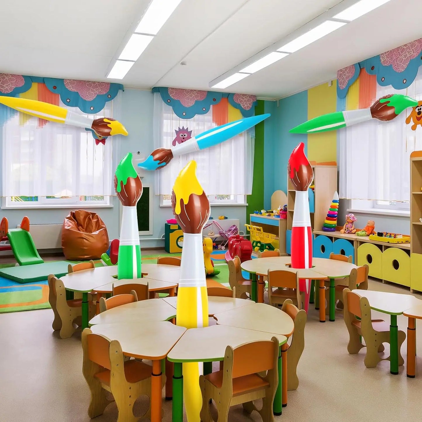 Giant Inflatable Paint Brush Balloon Large Blow up Art Paint Brushes for Back to School Graduation Party Decoration Classroom