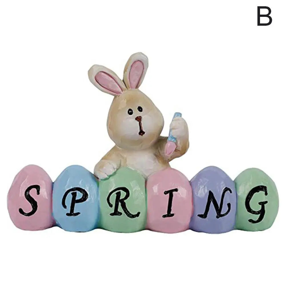 Spring Easter Bunny Rabbit Wooden Ornaments DIY Crafts Kids Toy Gift Happy Easter Decoration 2025 Party Home Desktop Decorations