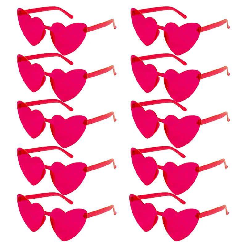 10pcs Bachelorette Party Sunglasses Black White Pink Square Heart Shape Glasses Bride and Groom Photo Glasses Bridal Shower Deco