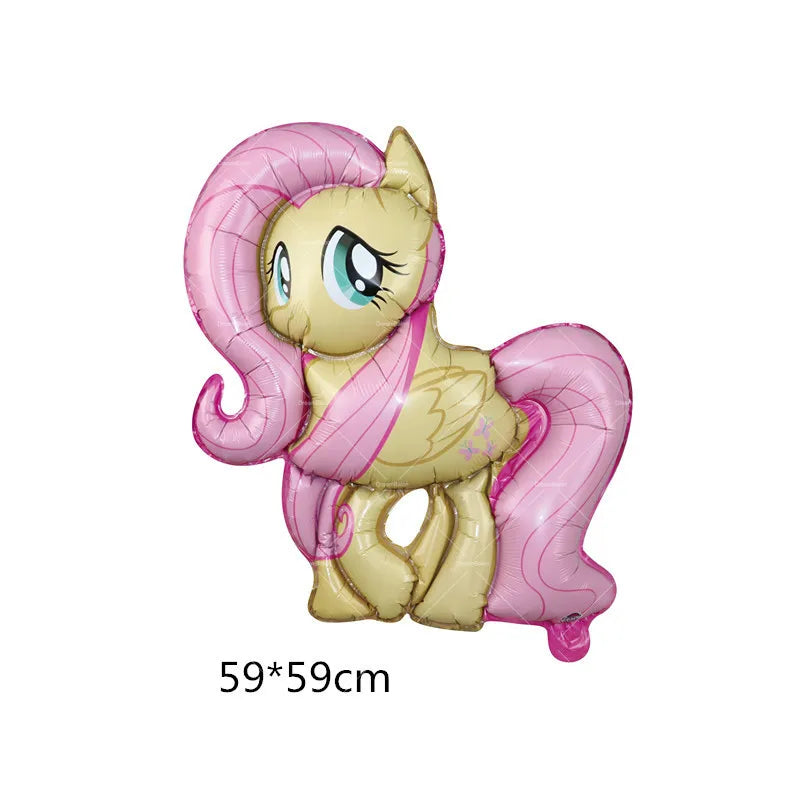 My Little Pony Foil Latex Balloon Happy Birthday Party Decoration Banner Cake Topper Kid Event Supplies Backdrop Disposable Toys