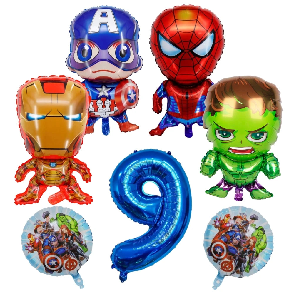 Avengers Superhero Birthday Party Decoration Balloon Cake Plate Paper Cup Box Gift Bag Background Banner 10 People Tableware Set