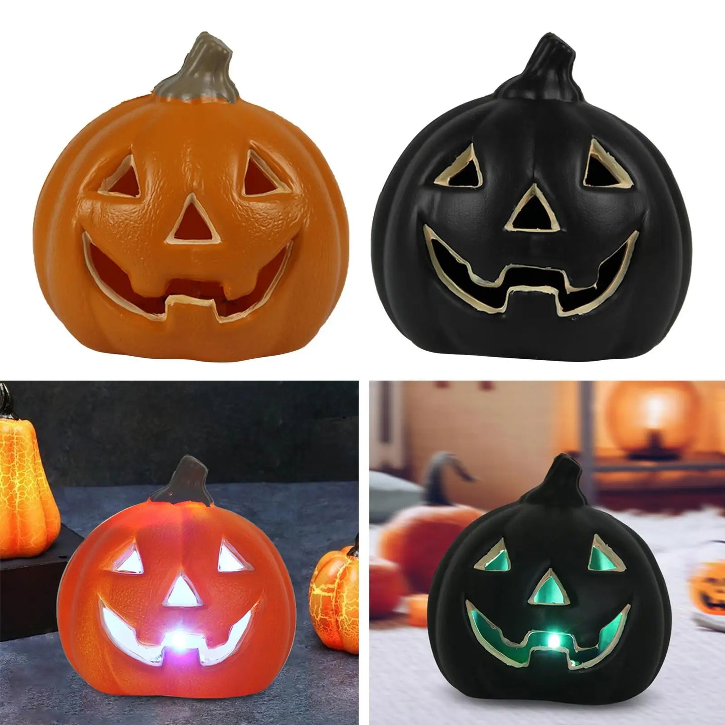 Halloween Pumpkin Lights Realistic Ornament Glow in The Dark Pumpkin Lantern Lamp for Patio Wall Holiday Party Outdoor Indoor