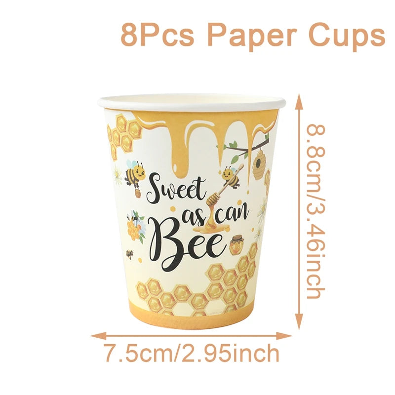 Bumble Bee Party Decorations Party Disposable Plates Napkins Cups Bee Gender Reveal Supplies Bee Birthday Baby Shower Decoration