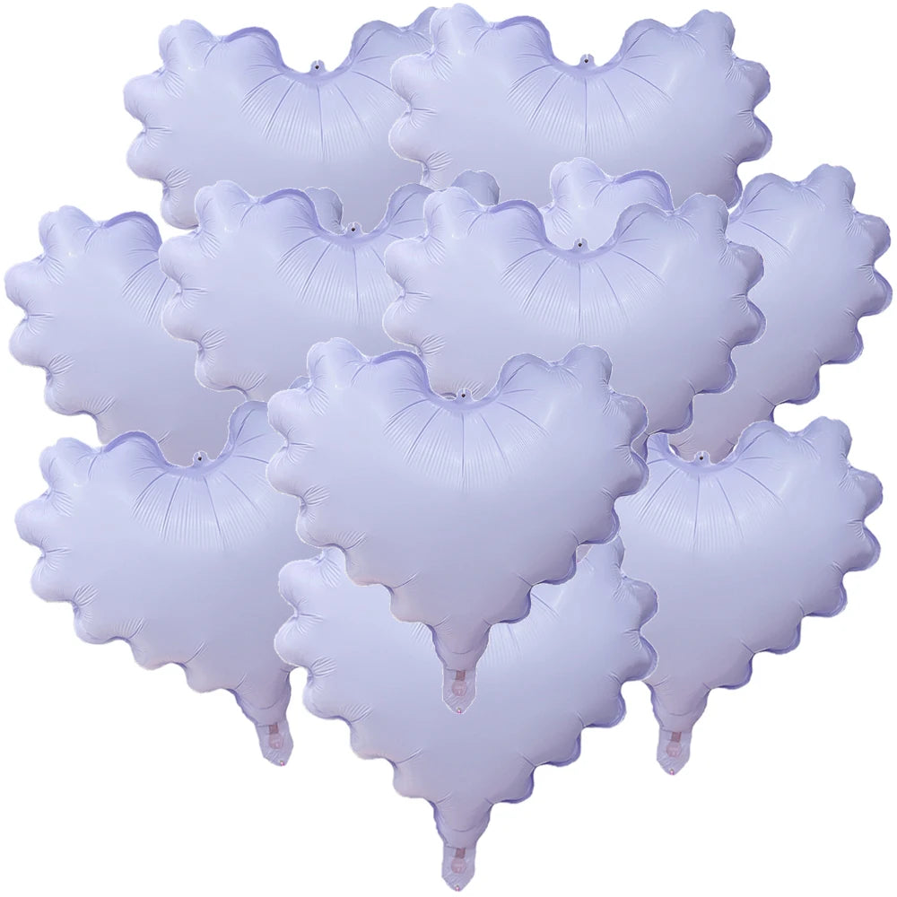 5-50pcs Pink Wave Heart Foil Balloons 20 inch Love Heart Helium Macaron Balloons for Birthday Baby Shower Wedding Decoration