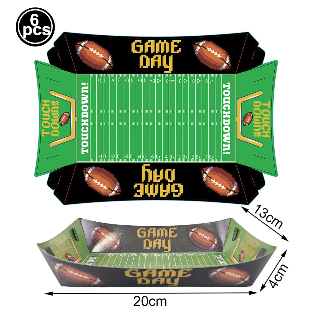 American Football and Rugby Party Disposable Tableware Napkins Paper Plates Cups Children Boys Birthday Party Decor Supplies