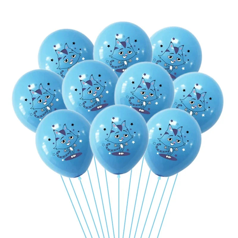 10/15pcs 12 Inch Gabby Dollhouse Cat Latex Sequin Balloon Set Baby Shower Party Balloon Decoration Girl Birthday Party Supplies