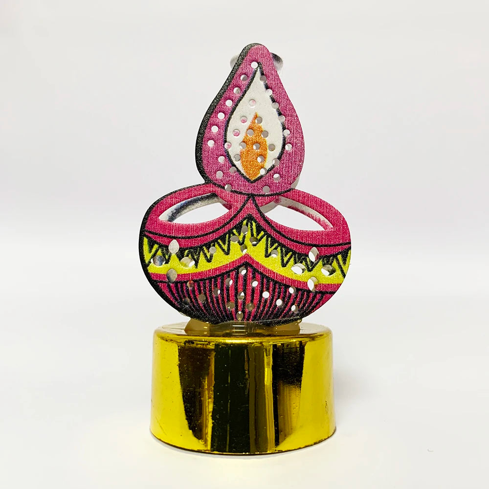 Diwali Diya Decor LED Candle Light, Hindu, Deepavali Festival, Night Light, Battery Powered, Art, 10 Pcs