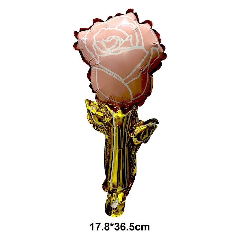 Mini Rose Flower Balloons Small Size Rose Shaped Balloons Valentines Day Balloon Mother's Day Baby Shower Party Decors 10-100pcs