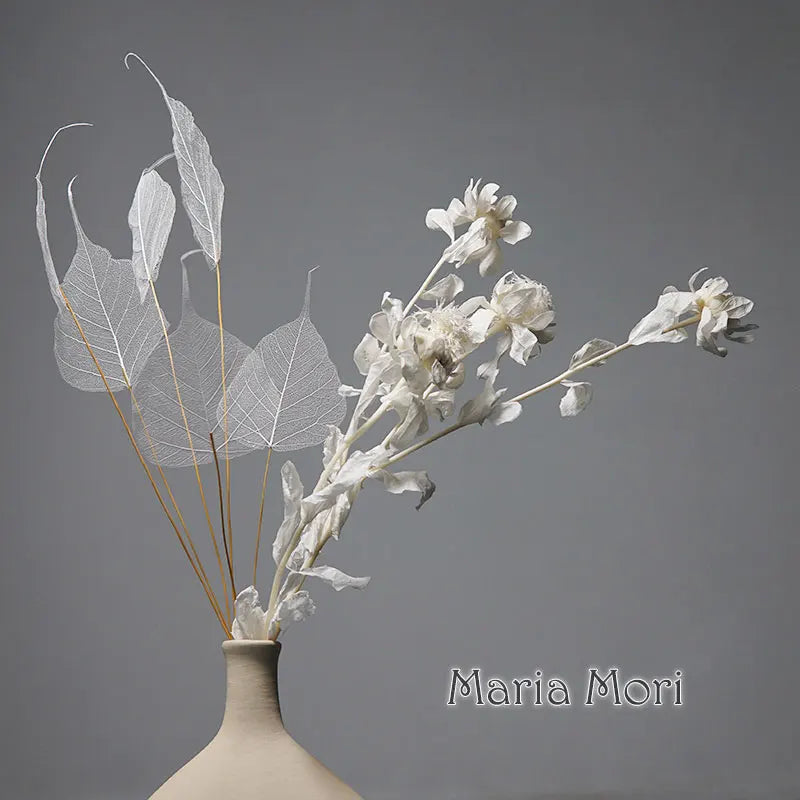 Home Decoration Lucency Leaves Natural Leaf Vein Immortal Artificial Flowers Wedding Table Decoration Wire Stem