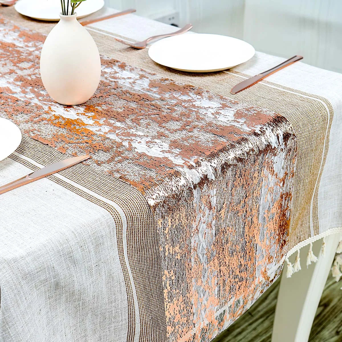 Sparkle Metallic Gold Table Runner Sequin Glitter Foil Mesh Roll Tablecloth for Wedding Event Birthday Baptism Baby Shower Decor