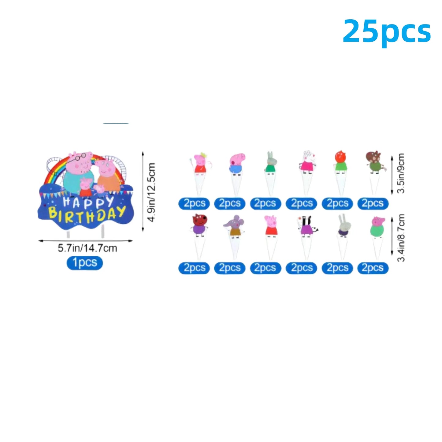Cartoon Pig Family Birthday Party Balloon Decoration Set for Girls, Disposable Party Tableware Banner, Baby Shower Birthday Hat