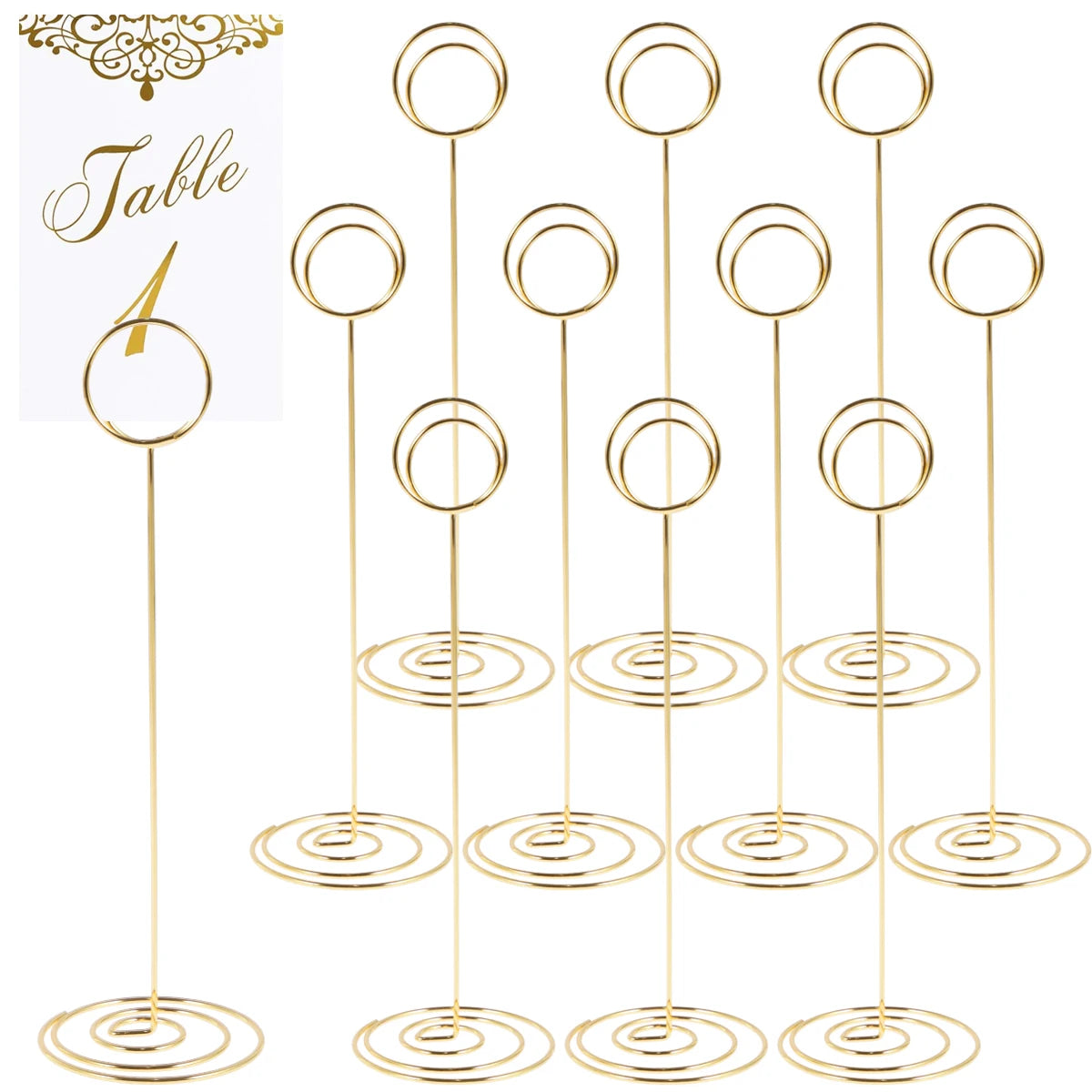36/12pc Place Card Holder Photo Clip Stand Memo Note Holder Wedding Table Number Name Sign Metal Rack Birthday Party Desk Decor