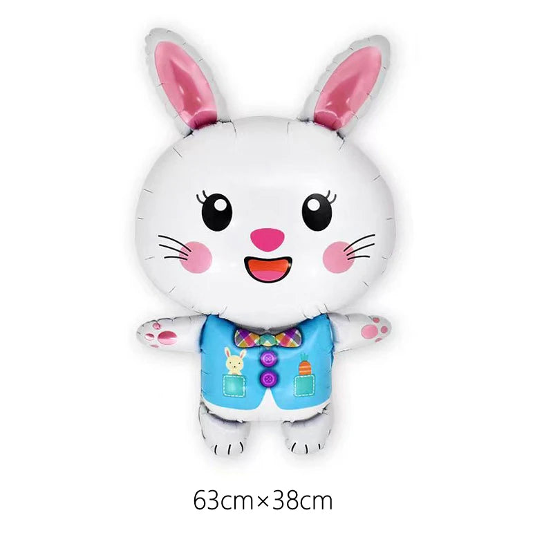 Large Easter Balloon Standing Bunny Balloon Cartoon Bunny Balloon Cute Rabbit Shaped Foil Balloons Happy Easter Party Decoration