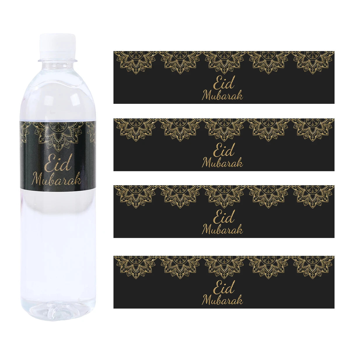 10/24pcs Eid Mubarak Bottle Labels Sticker Ramadan Kareem Decoration For Home 2025 Muslim Islamic Party Supplies Eid Al-fitr