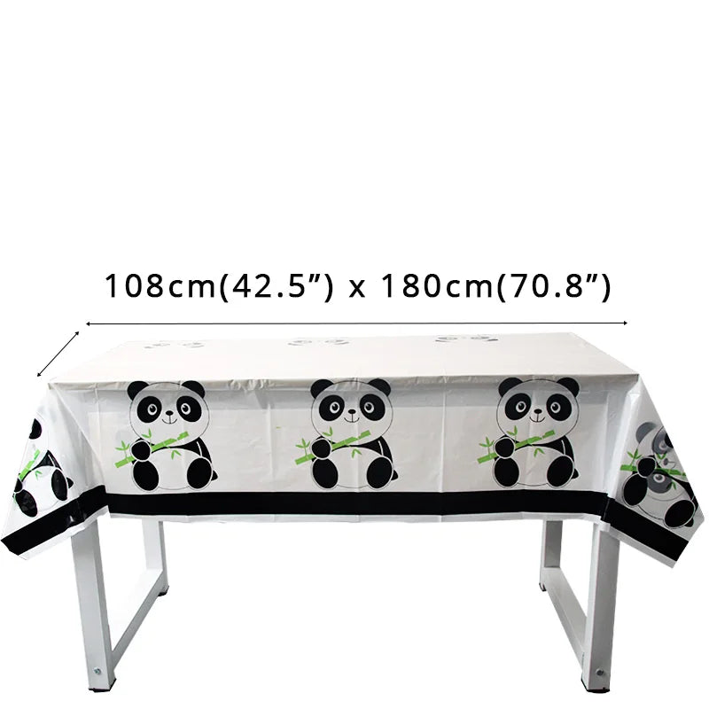 Panda Theme Party Decoration Kids Birthday Party Supplies Cute Panda Disposable Tableware Banner Cookie Bag Baby Shower Decor