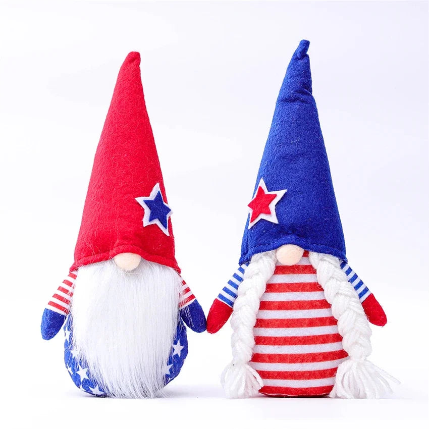 16 Styles American Independence Day Decoration Gnome Doll Patriotic Veterans Day Plush Gnome Doll 4th of July Decor Easter Gnome