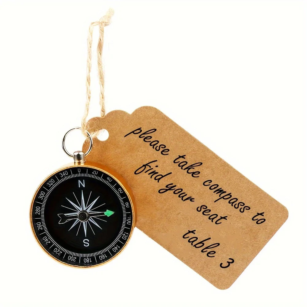 10pcs/set, Wedding Gift Compass + Kraft Paper Travel Themed Party Favors For Guests Wedding Souvenirs For Guests Party Decor
