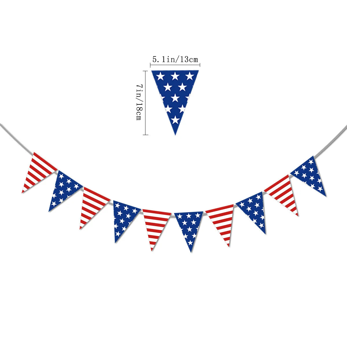 Independence Day Party Photo Props Spiral Pendant I Love USA Banner Balloon July 4th Day Christmas New Year Party Decoration