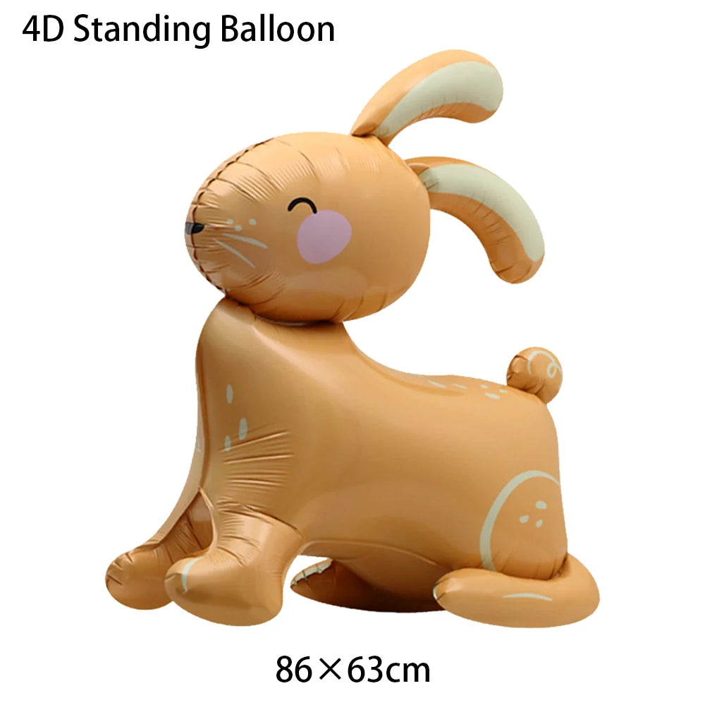 Large Easter Balloon Standing Bunny Balloon Cartoon Bunny Balloon Cute Rabbit Shaped Foil Balloons Happy Easter Party Decoration