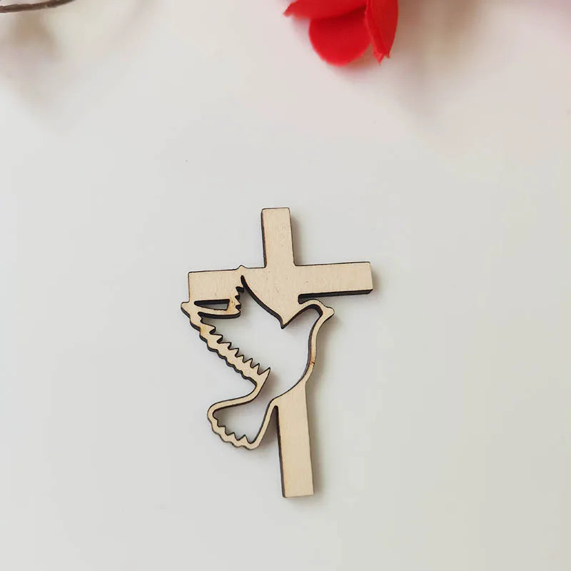 30pcs Acrylic Baptism Cross Dove Favor First Holy Communion Mirror Cross Baptism Candle Cross Decorations