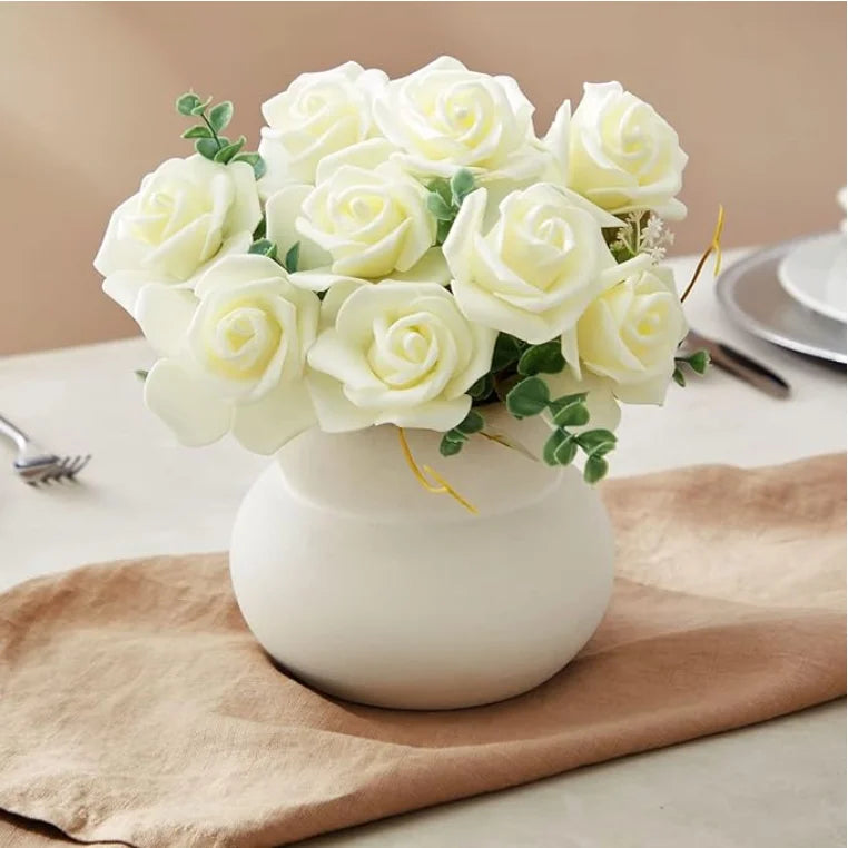 10/20/50Pcs Artificial Foam Rose Flowers PE Fake Flower for Home Room Dceor Wedding Party Halloween Thanksgiving Christmas Decor