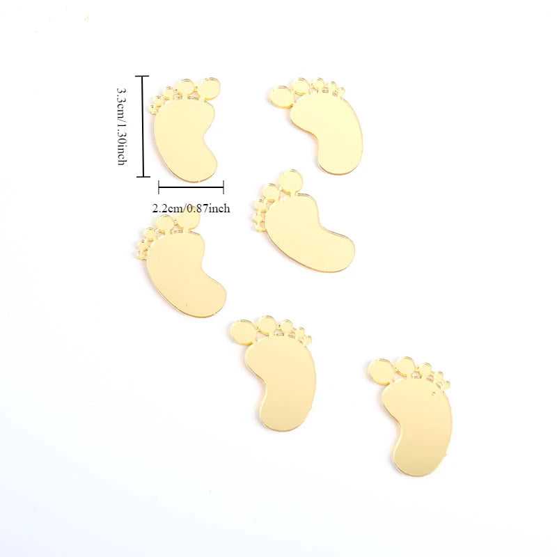 6pcs/bag Baby Shower Acrylic Cake Topper Baby Feet Cake Decoration Oh Baby Gender Reveal One 1st Birthday Party Boy and Girl