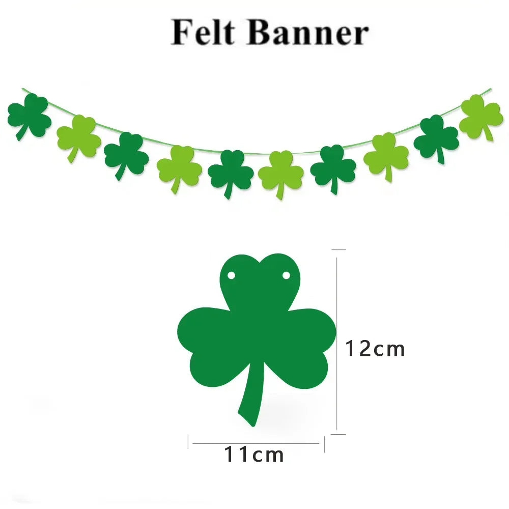 St Patrick's Day Sham-rock LUCKY Banners Garlands Clover Hanging Swirls Photo Props for Home Irish Saint Patrick Party Decor