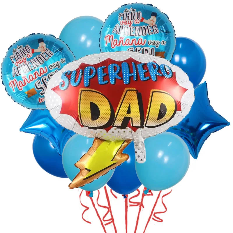 11pcs/Set Best DAD Trophy Spanish Happy Father's Day Foil Balloons English Mother's Day Party Decoration Latex Air Globos Gifts