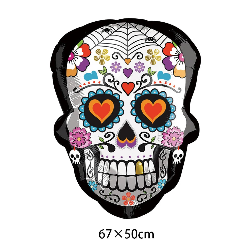 Day of the Dead Decor Dia De Los Muertos Picado Banner Sugar Skull Balloons for Mexican Fiesta Dia De Los Muertos Altar Party