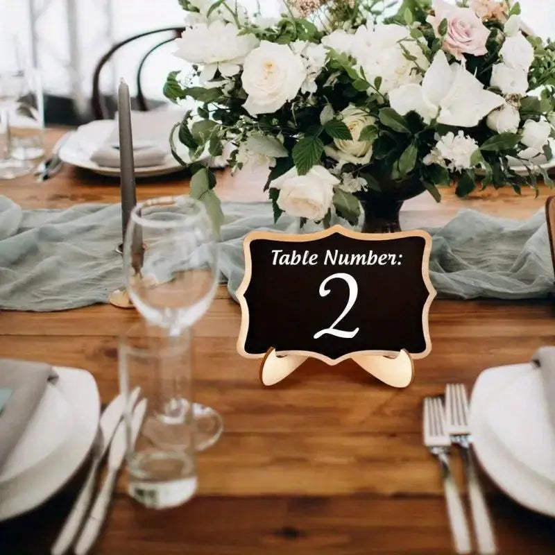 10PCS Mini Chalkboard Signs with Easel Wedding, Birthday Parties, Message Board Signs and Event Decor Wooden Place Cards