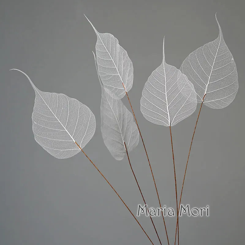 Home Decoration Lucency Leaves Natural Leaf Vein Immortal Artificial Flowers Wedding Table Decoration Wire Stem