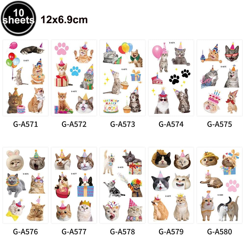Cat Themed Party Tableware Set Paper Plates Napkins Tablecloth Banner Kitten Girls Birthday Party Decorations Supplies