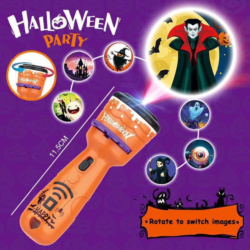Halloween Projection Flashlight, Early Education Puzzle Development Toy, 24 Patterns Projector Torch Baby Toys, Hallowmas Gifts