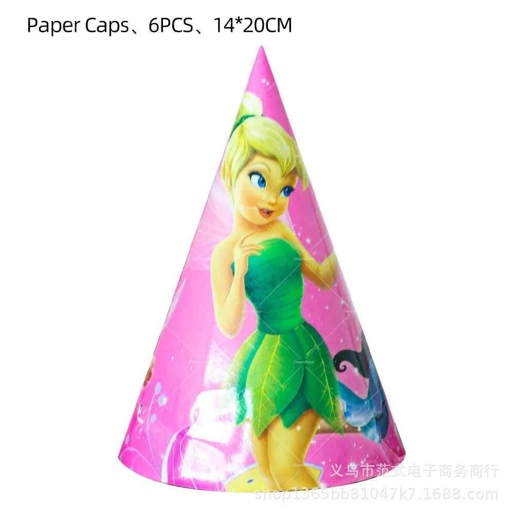 Tinker Bell Fairy Foil Balloons Pixie Latex Ballon Happy Birthday Banner Party Decorations Cake Toppers Cartoon Kids Girls Gift