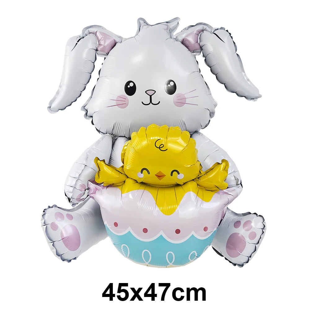 Easter Theme Disposable Tableware Cute Cartoon Bunny Rabbit Pattern Paper Plates Cups Napkins Kids Favor Easter Party Decoration