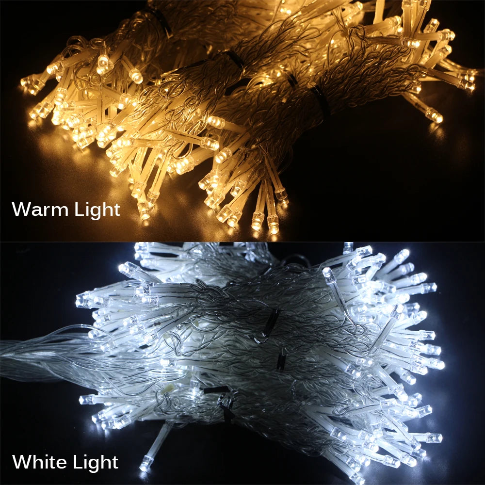 LED Curtain String Lights Battery Powered Wedding Fairy Light Garland For New Year Christmas Party Garden Patio Camping Decor