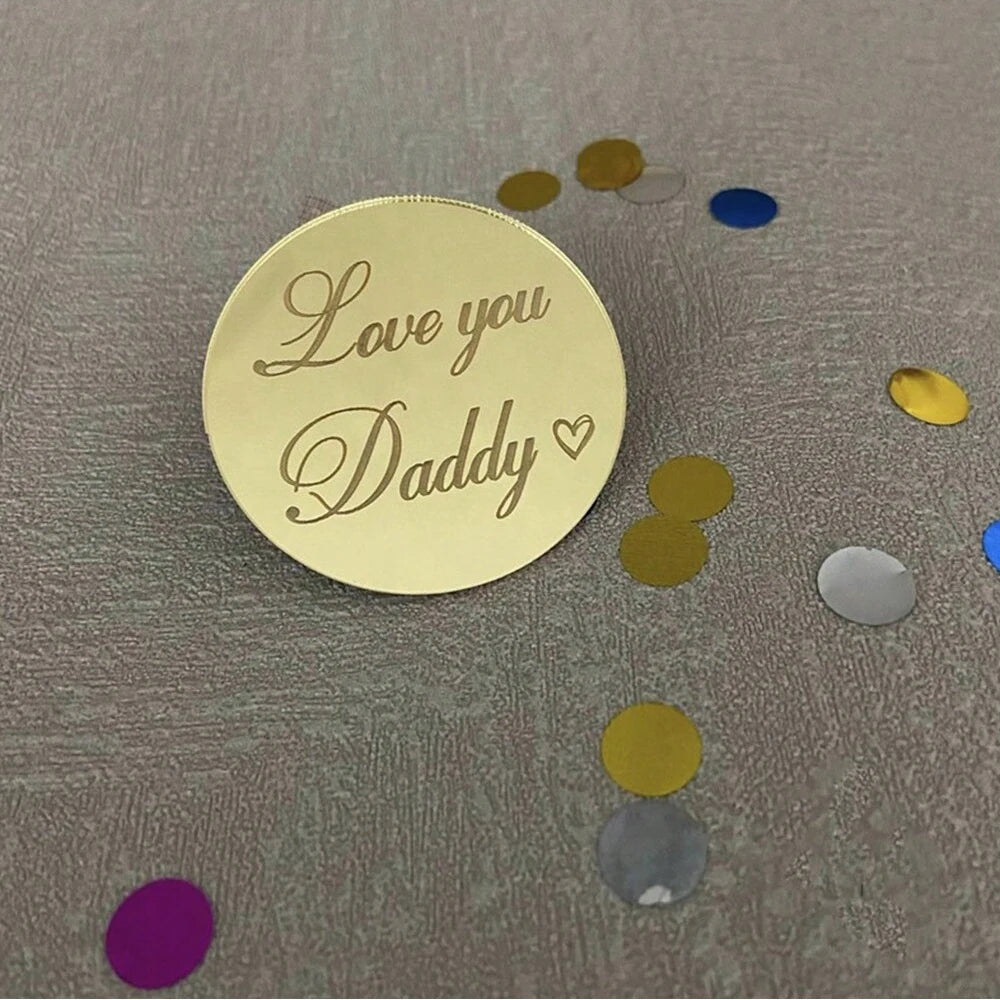 5pcs Acrylic Best Father Ever Cupcake Topper for Happy Father`s Day Cake Baking Cake Decor Happy Birthday Decoration