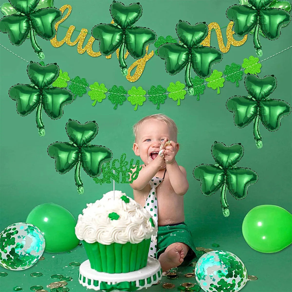 St Patricks Day Lucky Clover Foil Balloons Horseshoe Beer Cup Shape Decor Irish Festival Elf Balloon Home Party Supplies