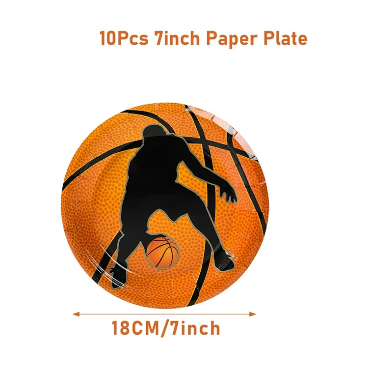 Basketball Birthday Decoration Disposable Tableware Basketball Party Paper Plates Napkins Basketball Birthday Baby Shower Decor