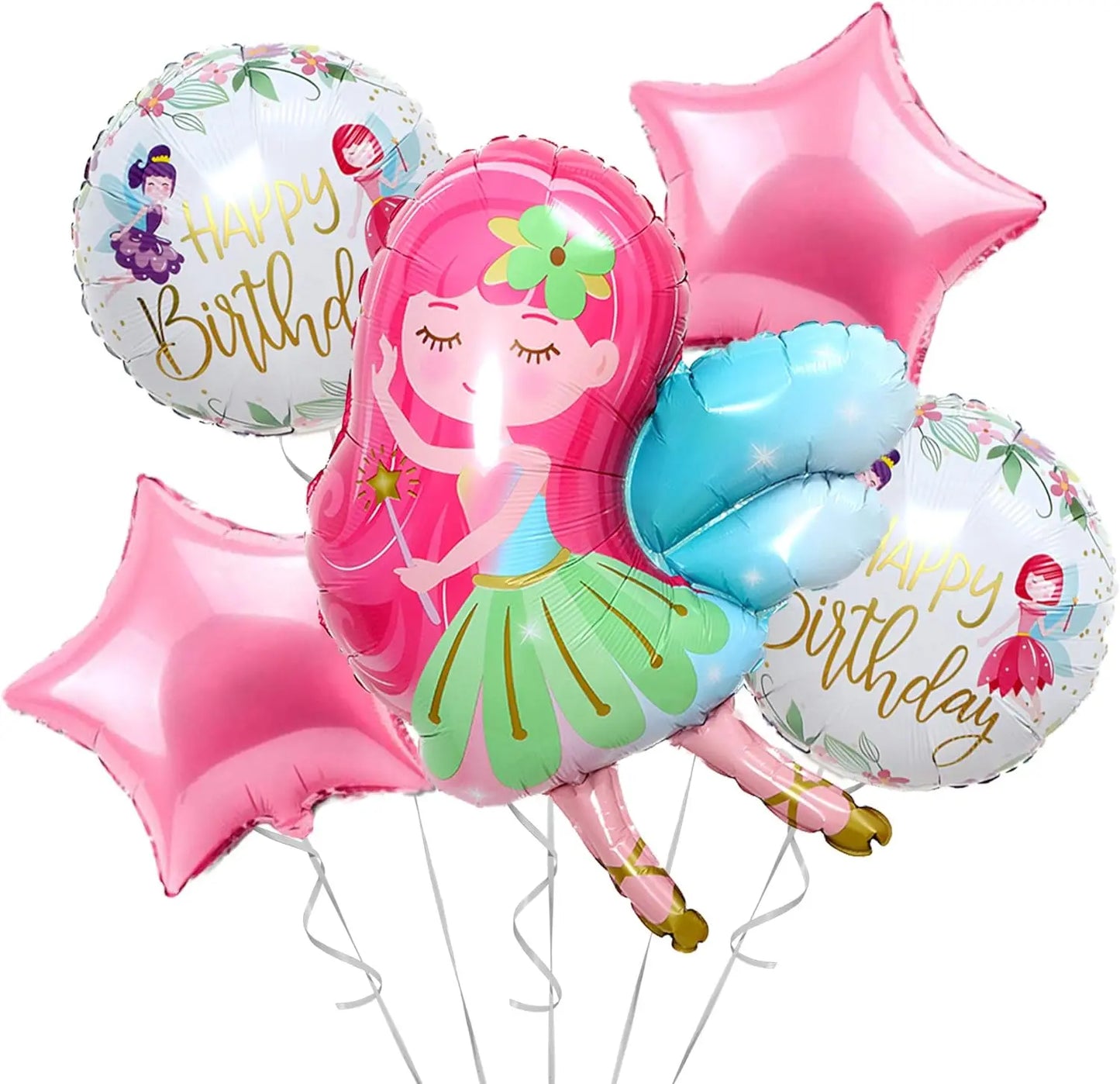 Pink Fairy Party Disposable Tableware Fairy Birthday Party Supplies Plate Cup Napkin Tablecloth Flower Fairies Birthday Decors