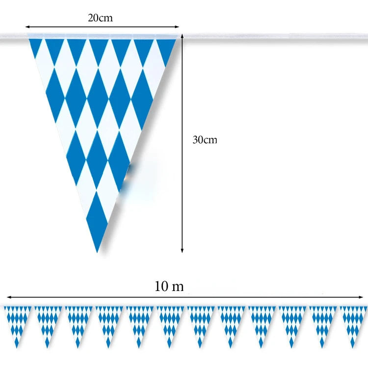 Oktoberfest Table Cloth Pennant Decorations Diamond Table Cover Banners Bavarian Beer Festival Indoor Outdoor Party Decorations