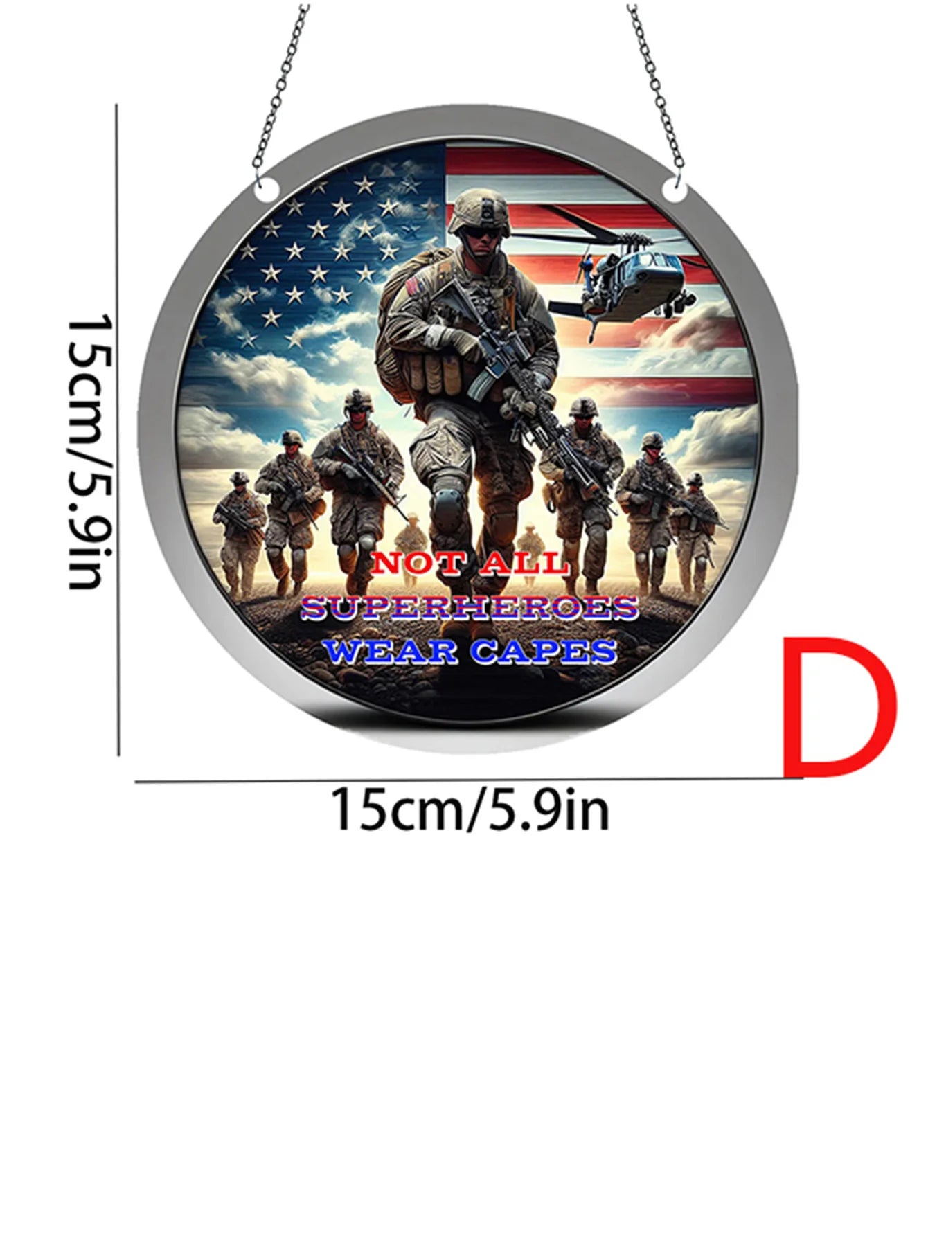 1pc Soldier Painted Window Hanging Decorations, Patriotic Wreath Signs, Home Garden Decor, Independence Day Gifts