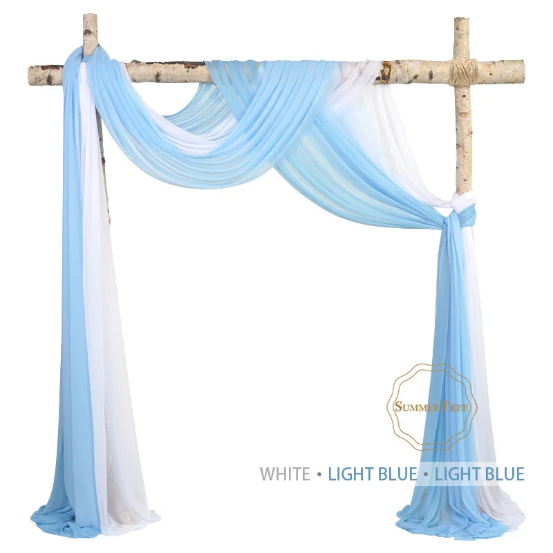 10 Meters Wedding Arch Drape Fabric Sheer Chiffon Tulle Curtain Draping Backdrop Party Supplies Home Drapery Ceremony Decoration